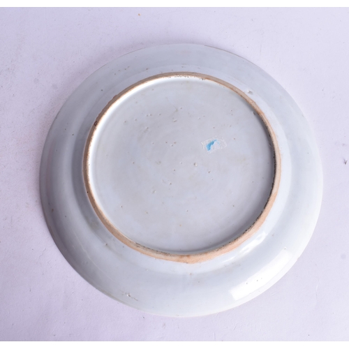 478 - TWO EARLY 20TH CENTURY CHINESE PORCELAIN PLATES Late Qing/Republic. 23.5 cm wide. (2)