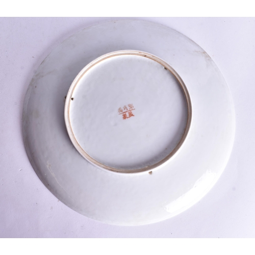 478 - TWO EARLY 20TH CENTURY CHINESE PORCELAIN PLATES Late Qing/Republic. 23.5 cm wide. (2)