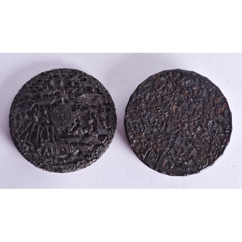 505 - AN EARLY 19TH CENTURY CHINESE CANTON TORTOISESHELL BOX AND COVER Qing. 9.5 cm wide.