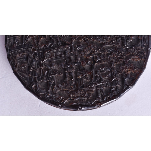 505 - AN EARLY 19TH CENTURY CHINESE CANTON TORTOISESHELL BOX AND COVER Qing. 9.5 cm wide.