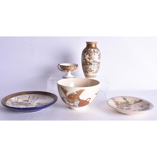 538 - ASSORTED 19TH CENTURY JAPANESE MEIJI PERIOD SATSUMA WARES. (5)