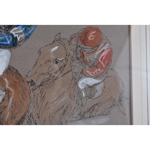 5 - European School (Early 20th Century) Pen and Ink, Mixed Media, Equestrian interest, horse racing. 72... 