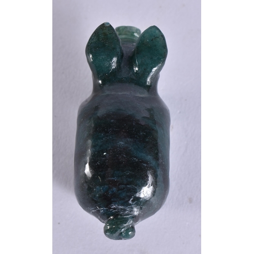 600 - A CONTINENTAL JADE AND DIAMOND PIG. 31 grams. 5 cm x 2.5 cm.