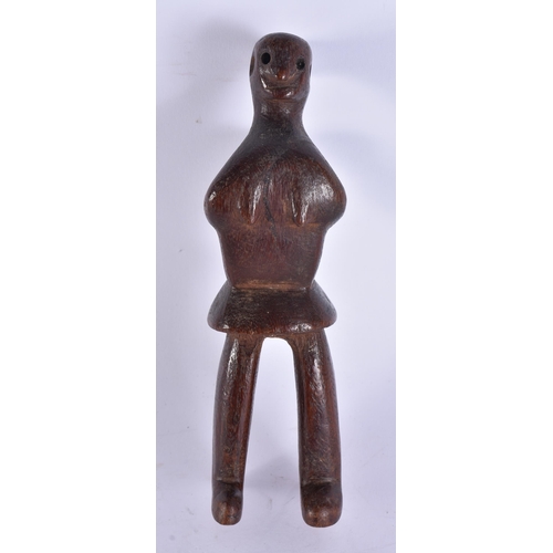 613 - AN UNUSUAL ANTIQUE TRIBAL ZULU AFRICAN FIGURE. 18 cm high.