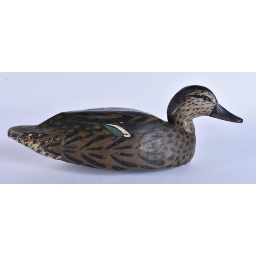 617 - A FOLK ART DECOY DUCK. 28 cm wide.
