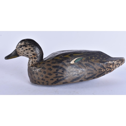 617 - A FOLK ART DECOY DUCK. 28 cm wide.
