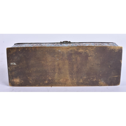 627 - A 19TH CENTURY ISLAMIC PERSIAN ENAMELLED BOX decorated with foliage. 13 cm x 5 cm.