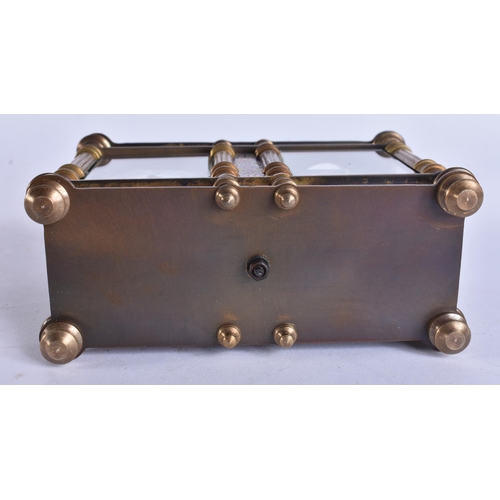 636 - AN ENAMEL CLOCK BAROMETER. 14 cm x 10 cm.