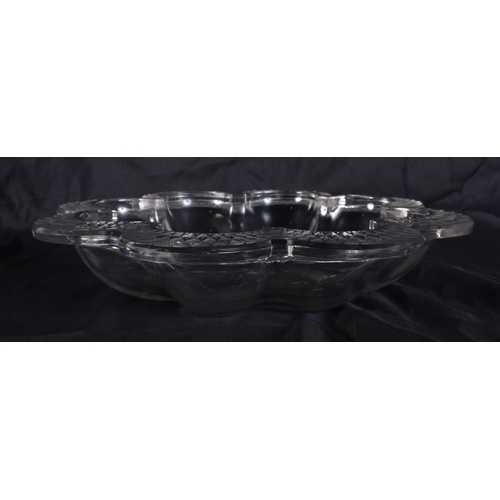639 - A LARGE FRENCH LALIQUE GLASS BOWL. 27 cm wide.