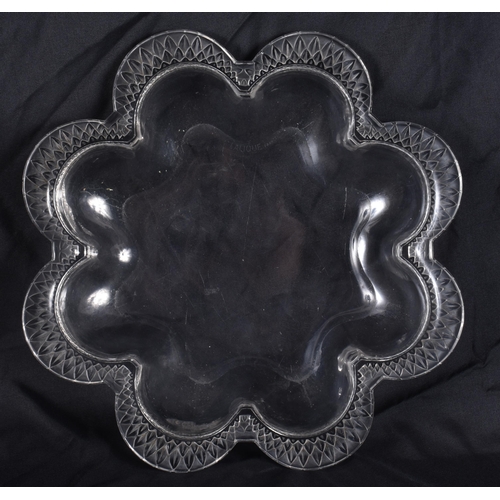 639 - A LARGE FRENCH LALIQUE GLASS BOWL. 27 cm wide.