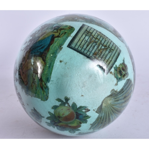 672 - A DECLOMANIA GLASS BOTTLE. 26 cm long.