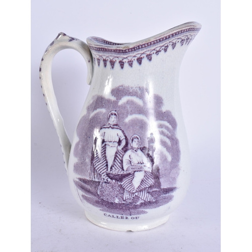 678 - AN ANTIQUE SCOTTISH POTTERY JUG. 18 cm high.