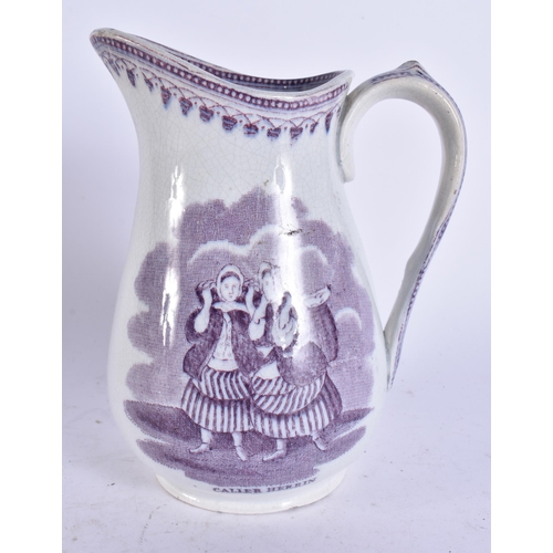 678 - AN ANTIQUE SCOTTISH POTTERY JUG. 18 cm high.