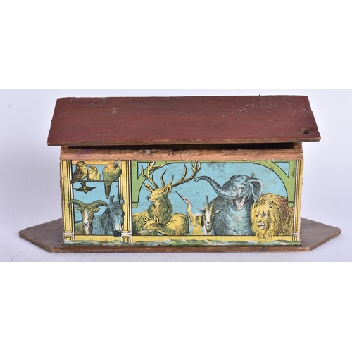 691 - A VINTAGE LITHOGRAPH WOOD NOAH'S ARK. 19 cm wide. (qty)