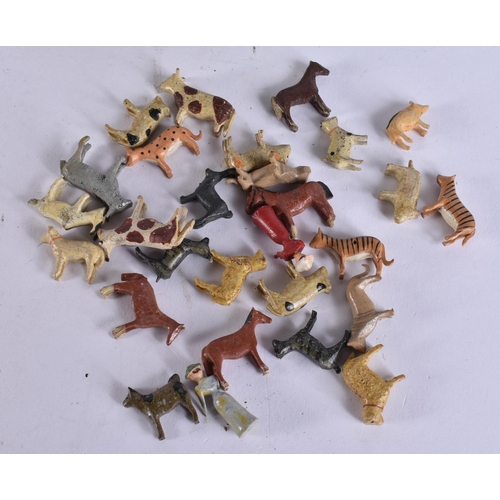 691 - A VINTAGE LITHOGRAPH WOOD NOAH'S ARK. 19 cm wide. (qty)