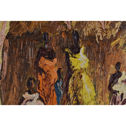 6 - European School (C1960) Oil on canvas, African scene. 72 cm x 58 cm.