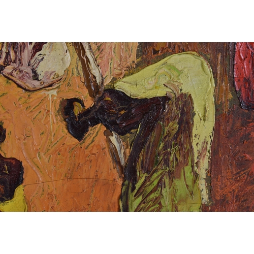 6 - European School (C1960) Oil on canvas, African scene. 72 cm x 58 cm.