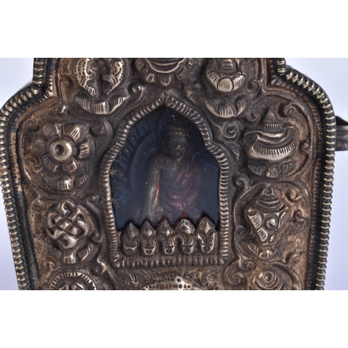 719 - A TIBETAN BUDDHIST SHRINE. 9.5 cm x 7.5 cm.