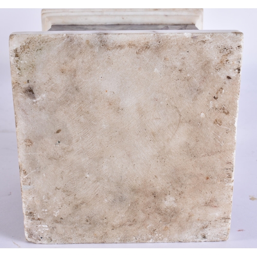 738 - A LARGE CARVED STONE AND AMETHYST ADAMS STYLE URN. 47 cm high.