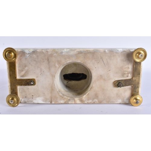 741 - A LARGE 19TH CENTURY FRENCH GILT BRONZE MARBLE CLOCK formed with figures. 38 cm x 26 cm.