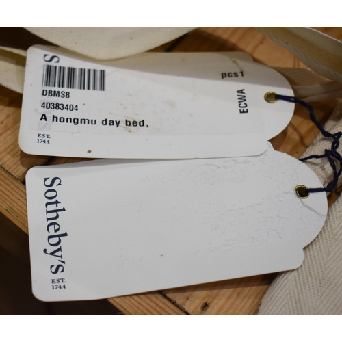 748 - A FINE AND LARGE CHINESE QING DYNASTY CARVED HONGMU DAY BED Ex Sotheby's, of monumental proportions.... 