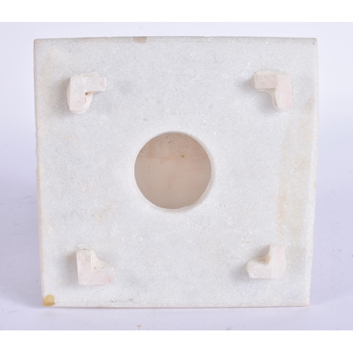 759 - A CASED ALABASTER MODEL OF THE TAJ MAHAL. 12 cm x 8.5 cm.