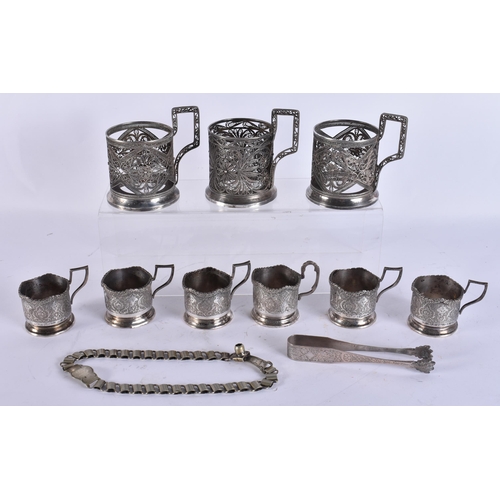 762 - ASSORTED ISLAMIC AND PERSIAN SILVER AND WHITE METAL WARES. 700 grams. (qty)