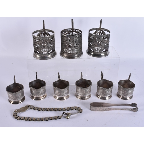 762 - ASSORTED ISLAMIC AND PERSIAN SILVER AND WHITE METAL WARES. 700 grams. (qty)