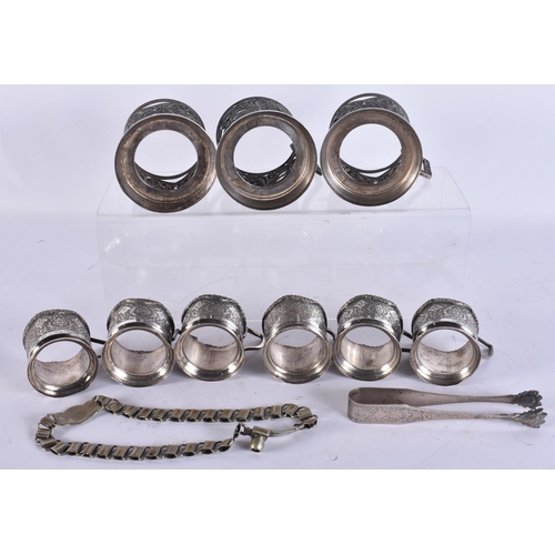 762 - ASSORTED ISLAMIC AND PERSIAN SILVER AND WHITE METAL WARES. 700 grams. (qty)