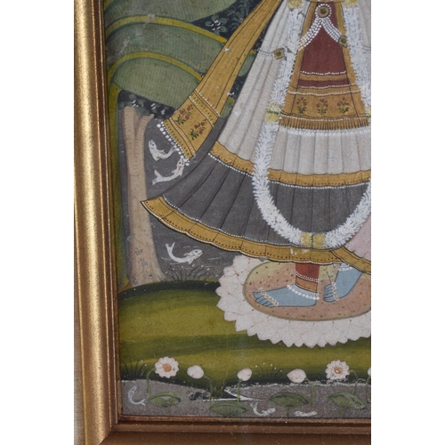 779 - Indian School (19th Century) Watercolour, Two deities in a landscape. 42 cm x 32 cm.
