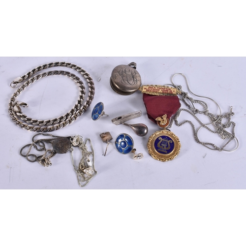 795 - ASSORTED SILVER JEWELLERY together with a white metal chain. Silver 70 grams, chain 40 grams. (qty)