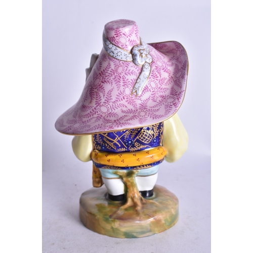 824 - Royal Crown Derby Mansion House Dwarf standing with a floral hat with an inscription date mark for 1... 