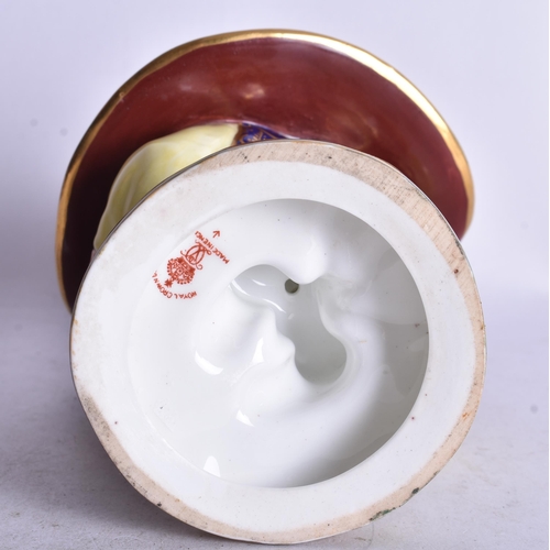 824 - Royal Crown Derby Mansion House Dwarf standing with a floral hat with an inscription date mark for 1... 