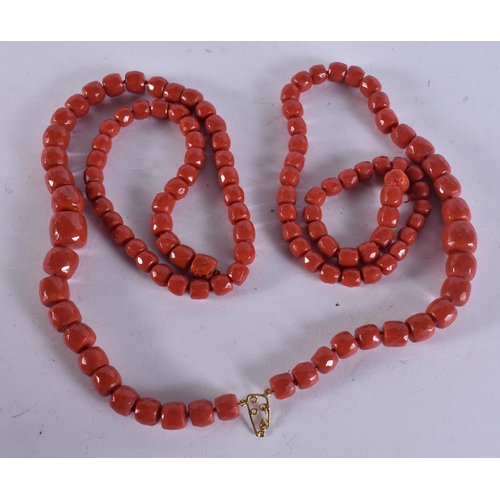 83 - ASSORTED ANTIQUE CORAL BEADS. 180 grams. (qty)