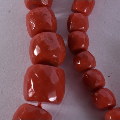 83 - ASSORTED ANTIQUE CORAL BEADS. 180 grams. (qty)