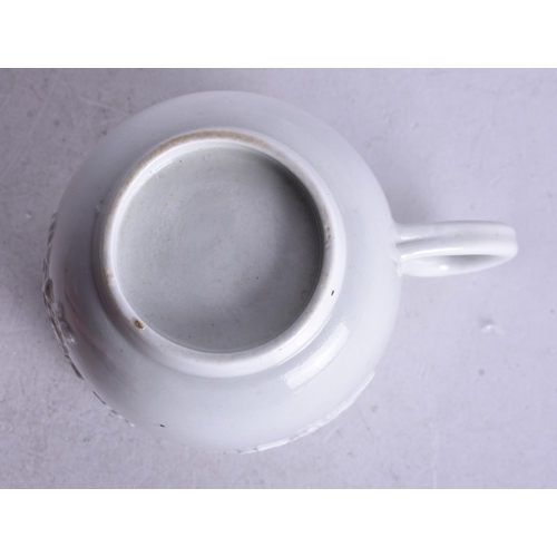 863 - 18th century Liverpool very rare coffee cup with moulded decoration in white, 6cm high