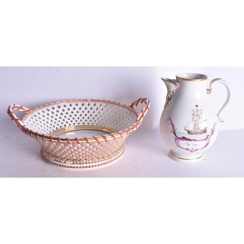 872 - 18th century, Vienna pear shaped coffee pot, painted on one side with a building surmounted by a coc... 