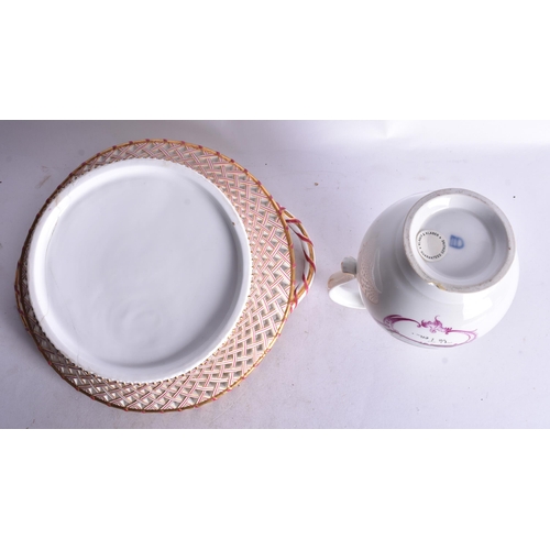 872 - 18th century, Vienna pear shaped coffee pot, painted on one side with a building surmounted by a coc... 