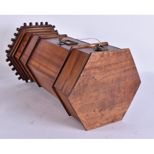 909 - A LARGE COUNTRY HOUSE WOODEN POST BOX. 52 cm high.