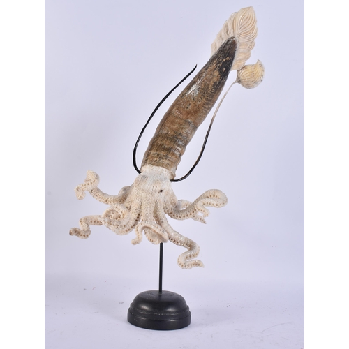 927 - A LARGE STAG ANTLER HORN OCTOPUS. 36.5 cm high.