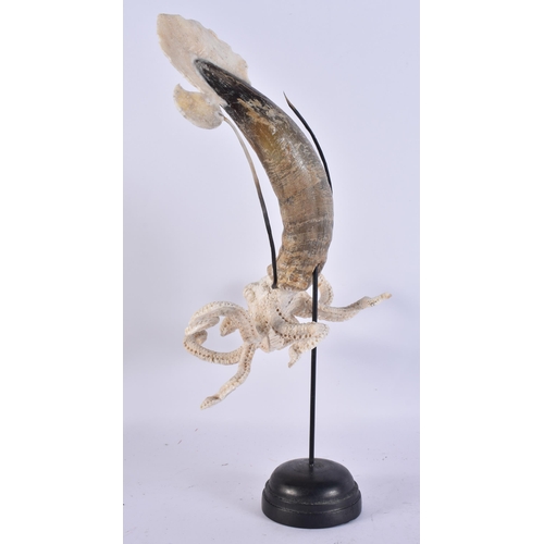 927 - A LARGE STAG ANTLER HORN OCTOPUS. 36.5 cm high.