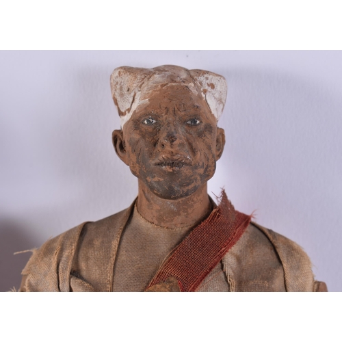 93 - AN UNUSUAL PAIR OF 19TH CENTURY INDIAN COMPANY BOMBAY SCHOOL FIGURES. 30 cm long.