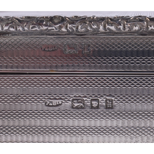 957 - AN ANTIQUE ENGLISH SILVER BOX. London 1925. 594 grams overall. 14 cm x 8 cm.