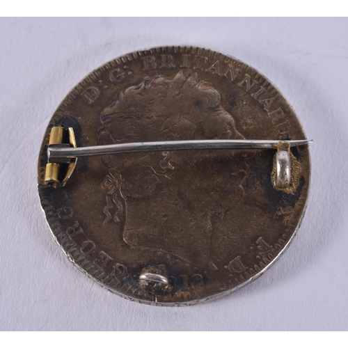 995 - A CHARLES HORNER SILVER AND ENAMEL BROOCH together with an enamelled coin & a pair of silver tongs. ... 