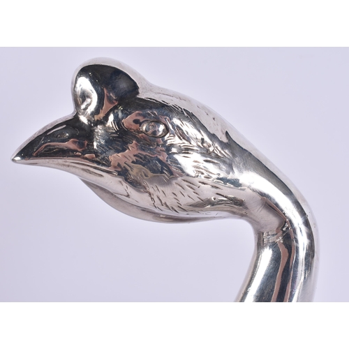 998 - A LOVELY LARGE LATE 19TH CENTURY JAPANESE MEIJI PERIOD SILVER OKIMONO OF A GOOSE. 1494 grams. Okimon... 