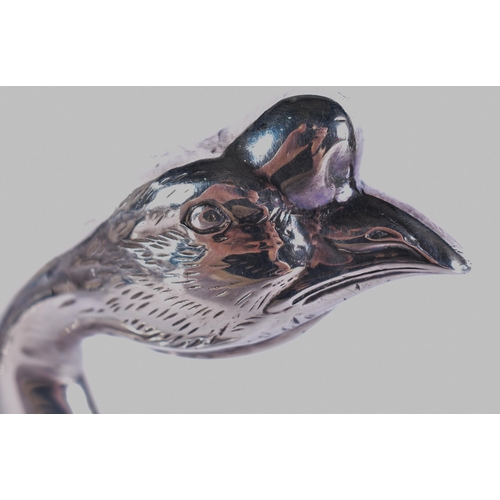 998 - A LOVELY LARGE LATE 19TH CENTURY JAPANESE MEIJI PERIOD SILVER OKIMONO OF A GOOSE. 1494 grams. Okimon... 