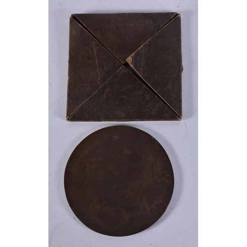 1009 - WW1 Death Plaque With Card Holder, Joseph Radford. 12.5 cm wide.