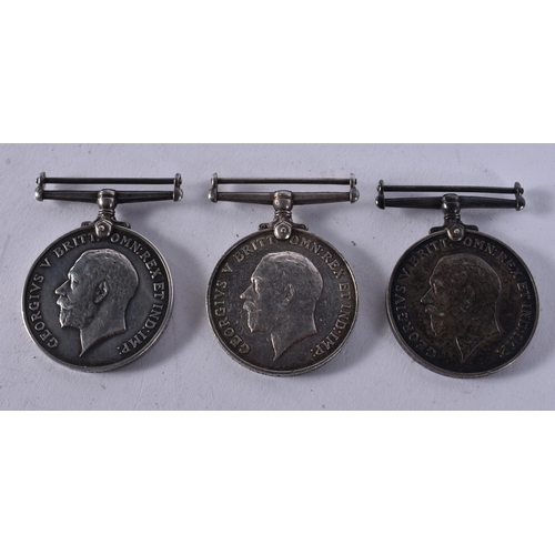 1013 - 3 x WW1 War Medals - Leicestershire, East Yorkshire, Army Service Corps. (3)