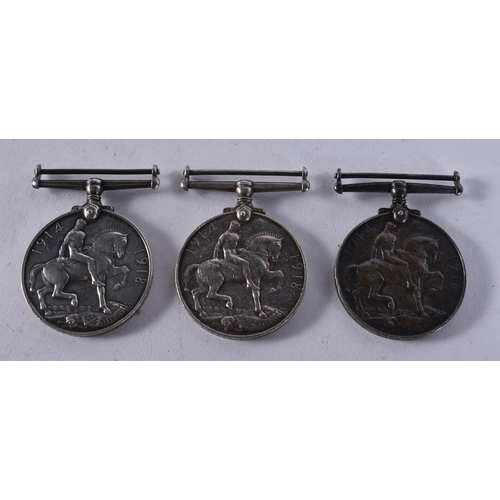 1013 - 3 x WW1 War Medals - Leicestershire, East Yorkshire, Army Service Corps. (3)