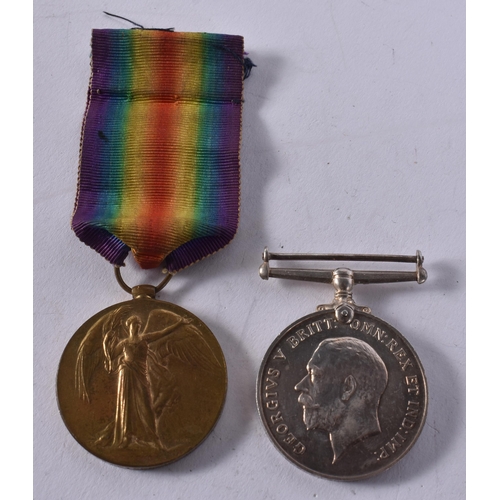 1018 - WW1 Medal Pair Named 35811 Pte E.B Richardson E. Surrey Regt. (2)